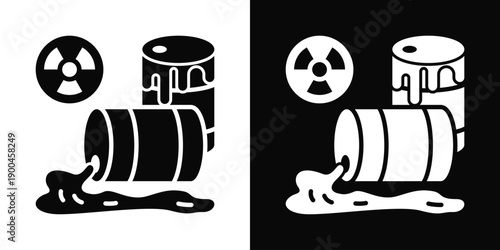 Corroded Pipes Icon White And Black Background Style