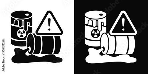 Hazardous Material Transport Icon White And Black Background Style