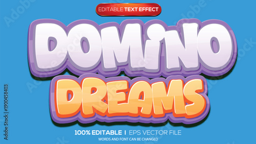 3D text effect domino dreams theme