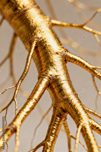 golden roots close up