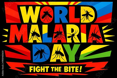 Wallpaper Mural World Malaria Day Colorful Typography Fight Bite Prevention Message Torontodigital.ca
