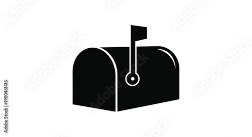 Classic black mailbox icon design simple and modern silhouette