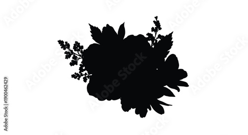 Floral arrangement in stark contrast a captivating dark silhouette