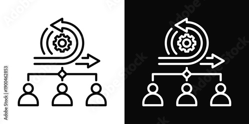 Agile Icon White And Black Background Style