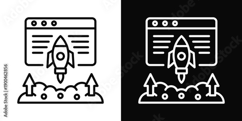 Deployment Icon White And Black Background Style