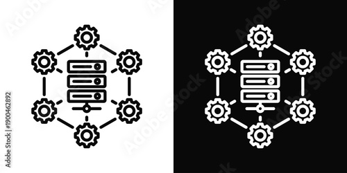 Configuration Icon White And Black Background Style