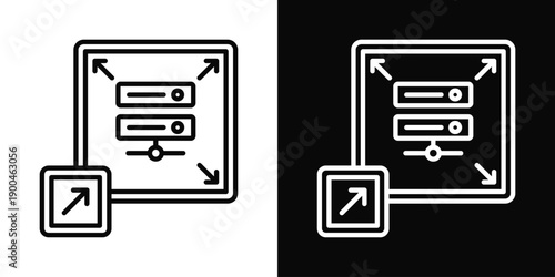 Scaling Icon White And Black Background Style