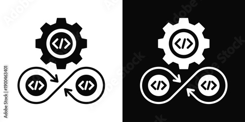 Pipeline Icon White And Black Background Style