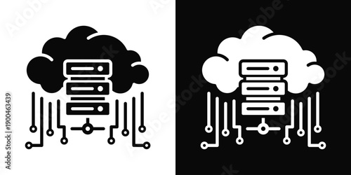 Infrastructure Icon White And Black Background Style