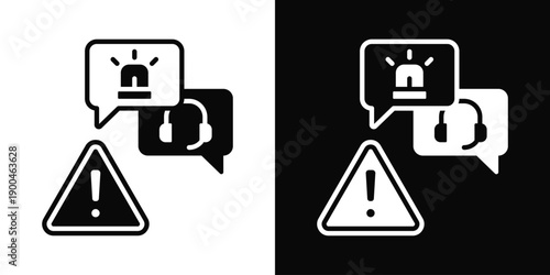Incidents Icon White And Black Background Style
