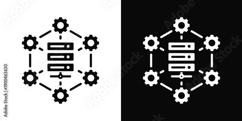Configuration Icon White And Black Background Style