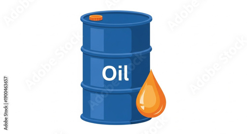 Blue Oil Drum with Orange Drop.