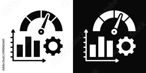 Optimization Icon White And Black Background Style