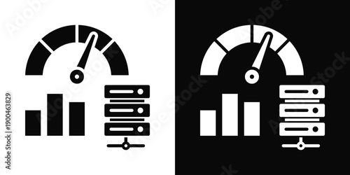 Load Testing Icon White And Black Background Style