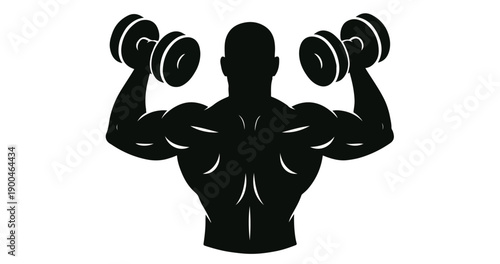 Muscle Definition Comparison – Flexing Silhouettes in Black and Red

