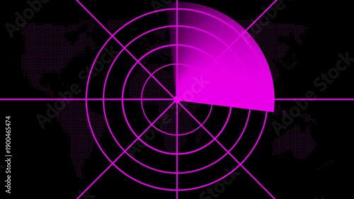 purple radar screen scanning. Digital searching system rader searching security concept animation icon.