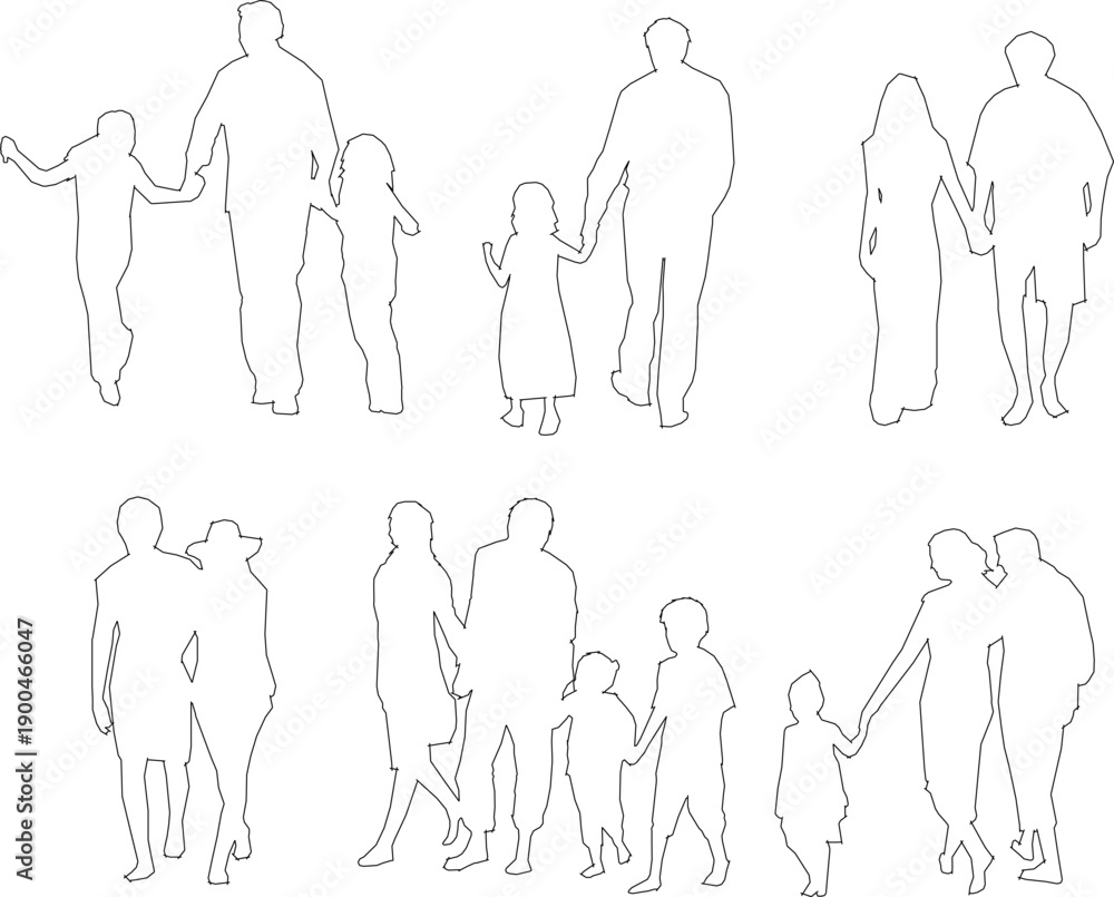 Obraz premium Diverse Group of Standing People Characters Showing Modern Society, Work Life and Urban Culture Illustration