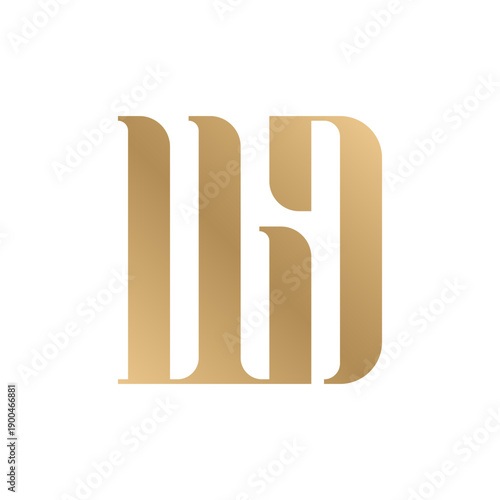 Luxury UD monogram logo in elegant gold style. Minimal and refined lettermark ideal for premium brands, fashion, finance, consulting, beauty, and upscale corporate identity use.