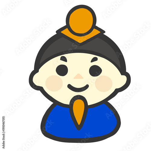 ひな祭りをモチーフにした人物イラスト（男性・カラー）