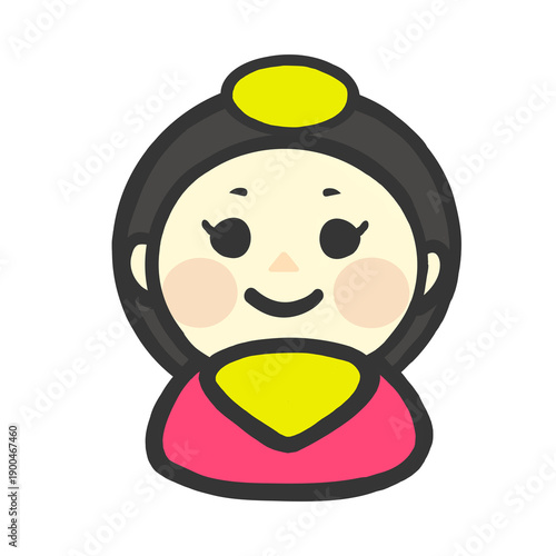 ひな祭りをモチーフにした人物イラスト（女性・カラー）