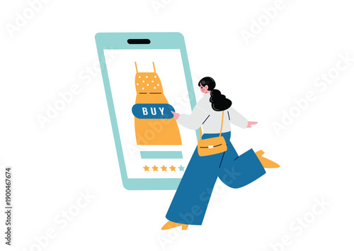 ネットで買い物をする女性