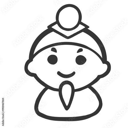 ひな祭りをモチーフにした人物イラスト（男性・線画）