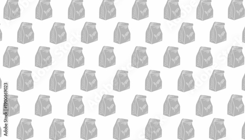 Flour Bag Seamless Pattern Hand Drawn Vintage Style Packaging Background
