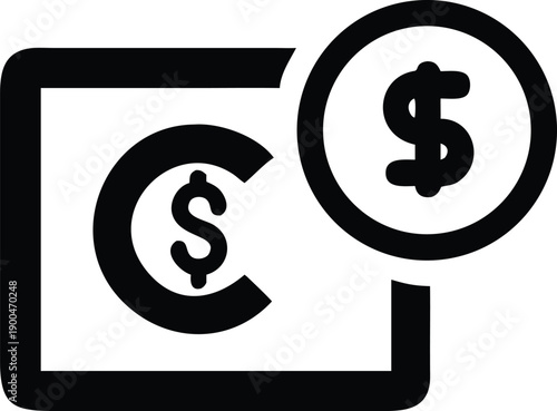 dollar coin inside safe single icon