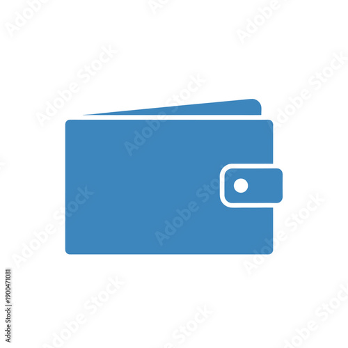 A simple, clean, blue icon representing a wallet, symbolizing finance and personal belongings.