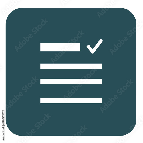 A simple, modern icon representing a checklist or to-do list with a checkmark.