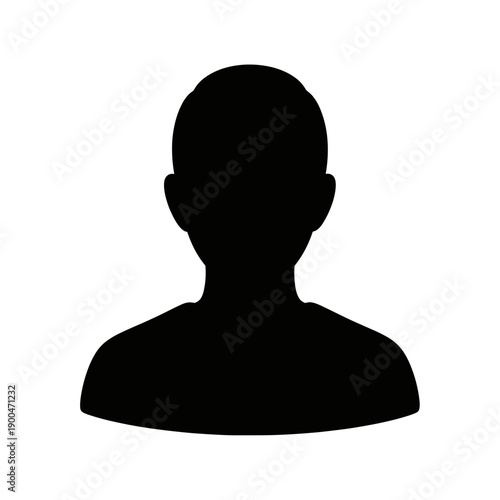 Black silhouette of a person's head and shoulders, representing an anonymous user or profile icon.