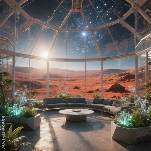 A sprawling sunlit conservatory that doubles as a communal gathe