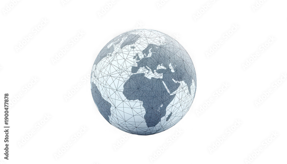 Obraz premium earth globe on transparent , World Globe Isolated on transparent Background – Global Business, International Network Concept
