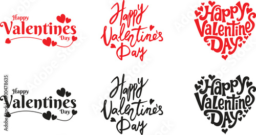 Happy Valentine Day icon. Love romance heart symbols isolated design for greeting card banner poster social media decoration set collection group.