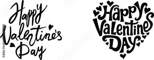 Happy Valentine Day icon. Love romance heart symbols isolated design for greeting card banner poster social media decoration set collection group.