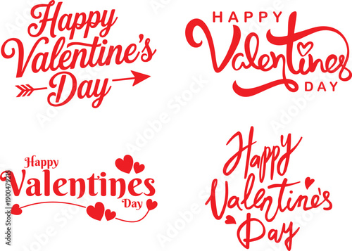 Happy Valentine Day icon. Love romance heart symbols isolated design for greeting card banner poster social media decoration set collection group.