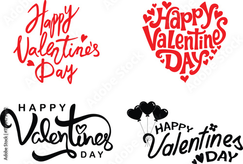 Happy Valentine Day icon. Love romance heart symbols isolated design for greeting card banner poster social media decoration set collection group.