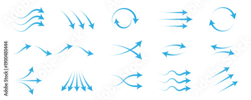 Dynamic Flow Arrows Collection Showing Direction, Motion and Circulation