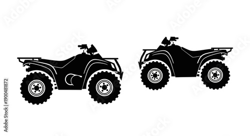 ATV Quad Bike Silhouettes All Terrain Vehicle Icon Set