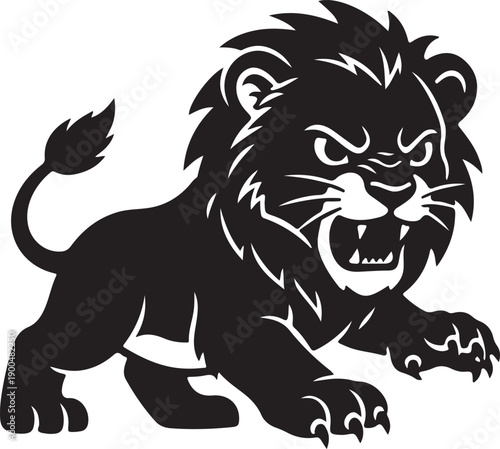 Wallpaper Mural Cute Baby Lion Icon Silhouette Vector Illustration for Kids and Nursery Torontodigital.ca