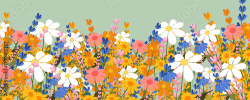 Spring and summer templates with beautiful blossom flowers and nature.set of cards with cute meadow flowers. Floral botanical for holiday  poster, invitation, social media post, Mother's Day, Easter.