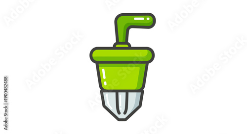 Vibrant green bulb-shaped planter illustration isolated on a white background with a modern, minimalistic design