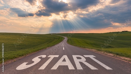 Road with large white 