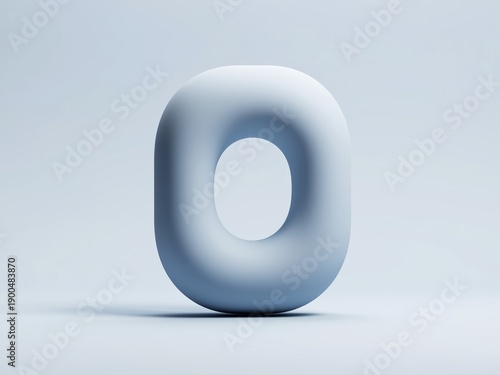 3d blue number 0