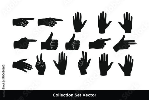 Black Hand Gesture Silhouette Icons and Symbols