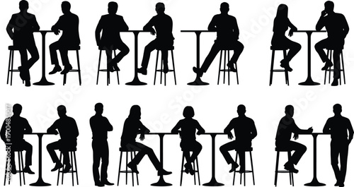 Family silhouettes set showing parents and children holding hands walking and playing together for love parenting bonding lifestyle vector illustration