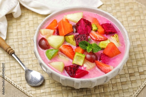Es Buah or Sop Buah. Fruit soup is a soup that is prepared using fruit as the main ingredient