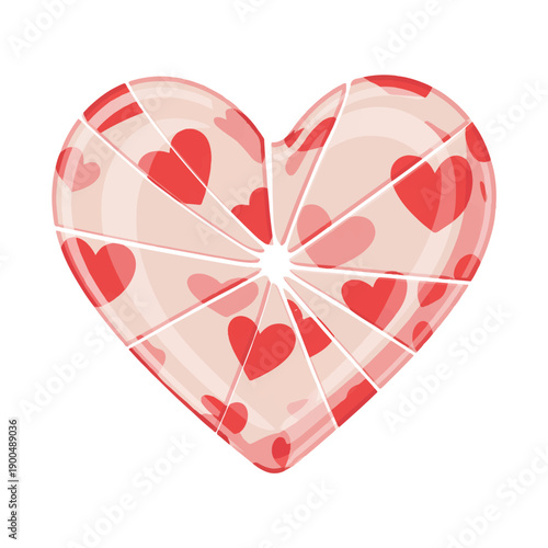 Broken transparent glass mockup with sharp fragments and cracks, representing shattered moments or transparency.