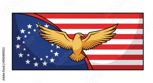 American flag with golden eagle and stars patriotic symbol freedom and independence icon usa national emblem