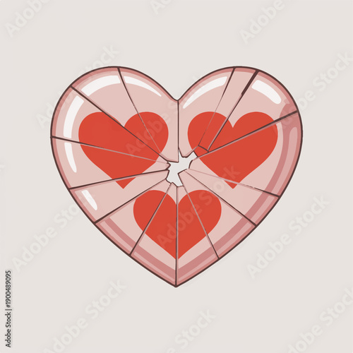 Broken transparent glass mockup with sharp fragments and cracks, ideal for conveying fragility and breakage.